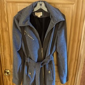 Michael Kors wool zip/ belted winter coat